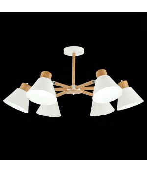 SLE103702-06 Люстра потолочная Светлое дерево, Белый/Белый E27 6*60W BUVE-foto3