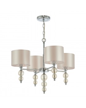 SLE105703-04 Люстра подвесная Хром/Светло-бежевый E14 4*40W RAMER-foto2