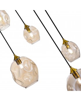 SL1188.303.05 Люстра подвесная ST-Luce Латунь/Коньячный E14/E27 3+2*40W IDESIA-foto3