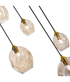 SL1188.303.05 Люстра подвесная ST-Luce Латунь/Коньячный E14/E27 3+2*40W IDESIA-foto3