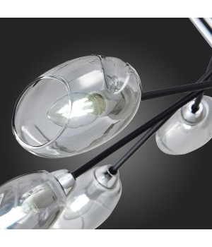 SLE155512-08 Люстра потолочная Черный, Хром/Дымчатый E14 8*40W GLOA-foto12