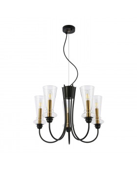 SLE112403-05 Люстра подвесная Черный/Прозрачный E14 5*40W RAMMO-foto2