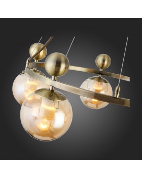 SLE106303-05 Люстра подвесная Бронзовый/Прозрачный, Янтарный E27 5*60W PECHIO-foto9