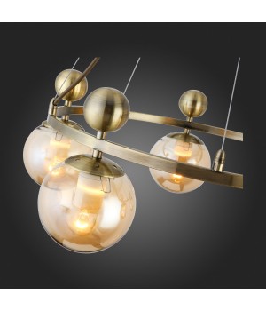 SLE106303-05 Люстра подвесная Бронзовый/Прозрачный, Янтарный E27 5*60W PECHIO-foto9