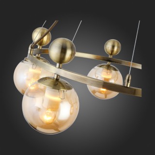 SLE106303-05 Люстра подвесная Бронзовый/Прозрачный, Янтарный E27 5*60W PECHIO-foto9