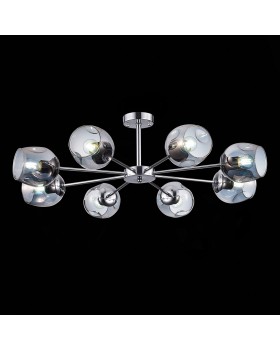 SLE155402-08 Люстра потолочная Хром/Дымчатый E27 8*60W PALLO-foto3