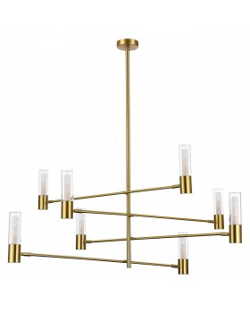 SL1239.303.08 Люстра потолочная ST-Luce Латунь/Белый, Прозрачный G9 8*5W 4000K VITRA-foto2