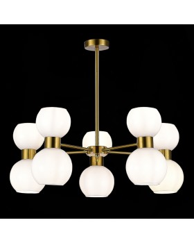 SLE1138-302-10 Люстра потолочная Латунь/Белый E27 10*60W THONET-foto4