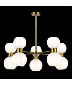 SLE1138-302-10 Люстра потолочная Латунь/Белый E27 10*60W THONET-foto4