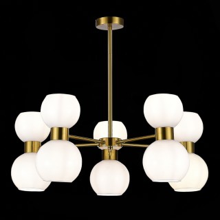 SLE1138-302-10 Люстра потолочная Латунь/Белый E27 10*60W THONET-foto4