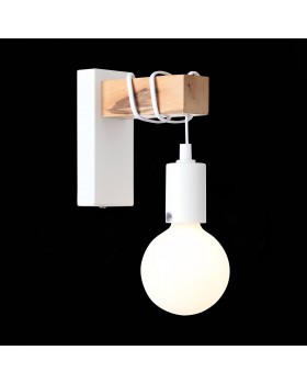 SL1142.501.01 Светильник настенный Белый, Светлое дерево E27 1*60W BAGETTI-foto9