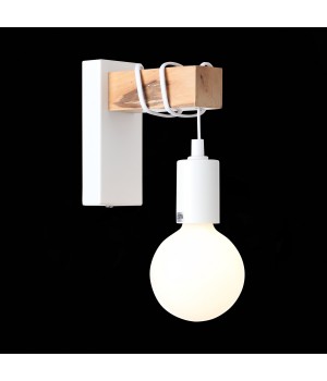 SL1142.501.01 Светильник настенный Белый, Светлое дерево E27 1*60W BAGETTI-foto9