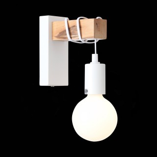 SL1142.501.01 Светильник настенный Белый, Светлое дерево E27 1*60W BAGETTI-foto9