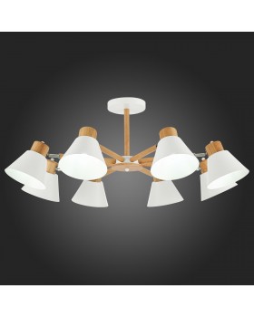 SLE103702-08 Люстра потолочная Светлое дерево, Белый/Белый E27 8*60W BUVE-foto5