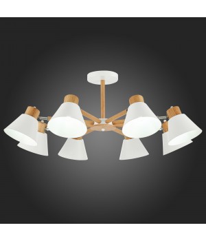 SLE103702-08 Люстра потолочная Светлое дерево, Белый/Белый E27 8*60W BUVE-foto5