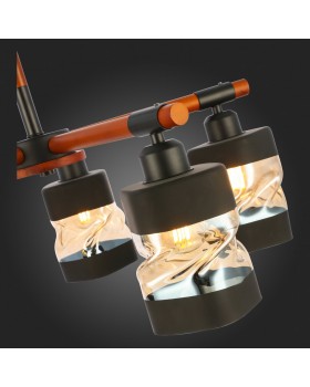 SLE114402-05 Люстра потолочная Черный, Темное дерево/Черный, Прозрачный, Янтарный E27 5*60W ABIRITTO-foto9