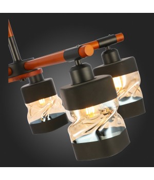 SLE114402-05 Люстра потолочная Черный, Темное дерево/Черный, Прозрачный, Янтарный E27 5*60W ABIRITTO-foto9