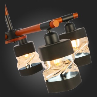 SLE114402-05 Люстра потолочная Черный, Темное дерево/Черный, Прозрачный, Янтарный E27 5*60W ABIRITTO-foto9