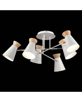 SLE1252-502-06 Люстра потолочная Белый, Золотистый/Белый, Дерево E27 6*60W ALFEO-foto5