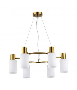 SLE1139-303-06 Светильник подвесной Латунь/Белый E14 6*60W GESSI-foto2