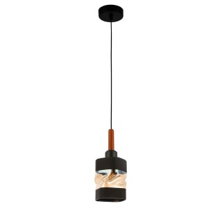 SLE114403-01 Светильник подвесной Черный, Темное дерево/Черный, Прозрачный, Янтарный E27 1*60W ABIRITTO-foto2