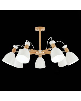 SLE103802-07 Люстра потолочная Светлое дерево, Белый/Белый E27 7*60W BALCAMO-foto4