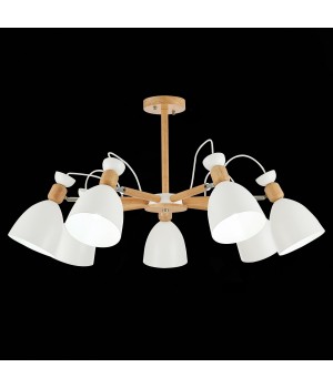 SLE103802-07 Люстра потолочная Светлое дерево, Белый/Белый E27 7*60W BALCAMO-foto4