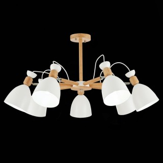 SLE103802-07 Люстра потолочная Светлое дерево, Белый/Белый E27 7*60W BALCAMO-foto4