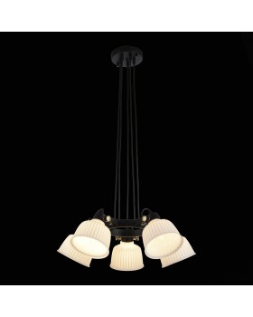 SL714.403.05 Люстра подвесная Черный с золотом/Белый E14 5*40W ALETANTE-foto2