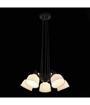 SL714.403.05 Люстра подвесная Черный с золотом/Белый E14 5*40W ALETANTE-foto2