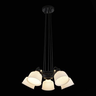 SL714.403.05 Люстра подвесная Черный с золотом/Белый E14 5*40W ALETANTE-foto2