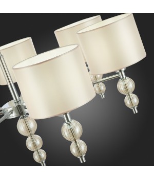 SLE105703-04 Люстра подвесная Хром/Светло-бежевый E14 4*40W RAMER-foto8