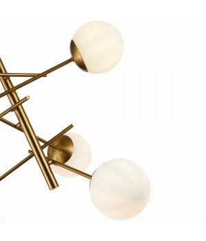 SLE1099-302-06 Люстра потолочная Латунь/Белый E27 6*60W VELIO-foto3