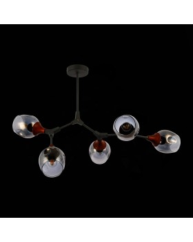 SLE113402-05 Люстра потолочная Серый, Темное дерево/Зеркальный E27 5*60W CIOTOLLA-foto5