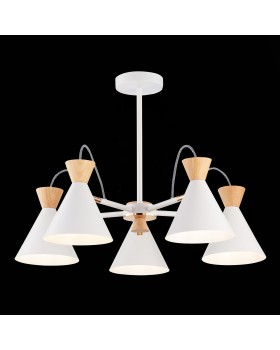 SLE125102-05 Люстра потолочная Белый, Золото/Белый, Светлое дерево E14 5*40W Modica-foto4