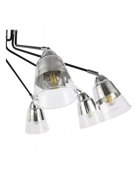 SLE102902-08 Люстра потолочная Черный, Хром/Прозрачный E27 8*40W LIRINO-foto3