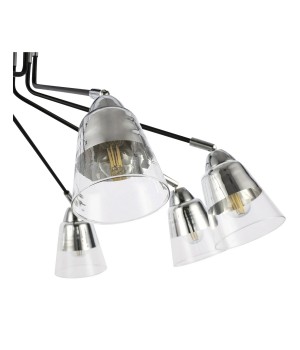 SLE102902-08 Люстра потолочная Черный, Хром/Прозрачный E27 8*40W LIRINO-foto3