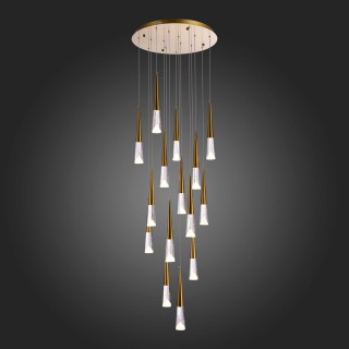 SL6111.203.15 Люстра подвесная ST-Luce Золотистый/Прозрачный LED 15*3W 3000K SOLLEN-foto4