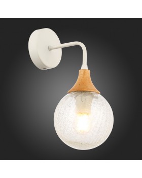 SLE109501-01 Светильник настенный Белый, Светлое дерево/Прозрачный E14 1*60W LIONE-foto5