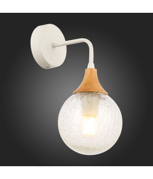 SLE109501-01 Светильник настенный Белый, Светлое дерево/Прозрачный E14 1*60W LIONE-foto5