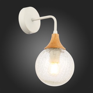 SLE109501-01 Светильник настенный Белый, Светлое дерево/Прозрачный E14 1*60W LIONE-foto5