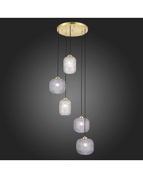 SL1154.303.05 Светильник подвесной ST-Luce Латунь/Дымчатый E27 5*60W GRAN-foto6