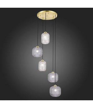 SL1154.303.05 Светильник подвесной ST-Luce Латунь/Дымчатый E27 5*60W GRAN-foto6