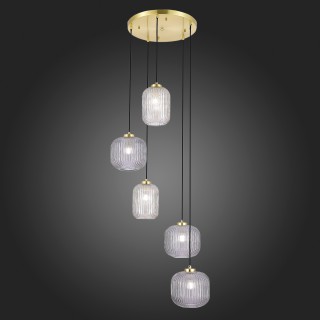 SL1154.303.05 Светильник подвесной ST-Luce Латунь/Дымчатый E27 5*60W GRAN-foto6