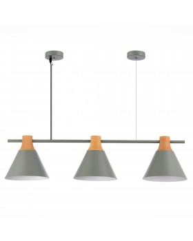 SLE125113-03 Светильник подвесной Серый/Серый, Светлое дерево E14 3*40W MODICA-foto2