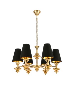 SL1137.203.06 Люстра подвесная Французское золото/Черный E14 6*40W RIONFO-foto2