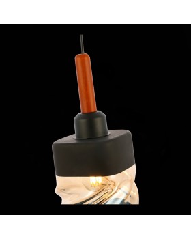 SLE114403-01 Светильник подвесной Черный, Темное дерево/Черный, Прозрачный, Янтарный E27 1*60W ABIRITTO-foto6