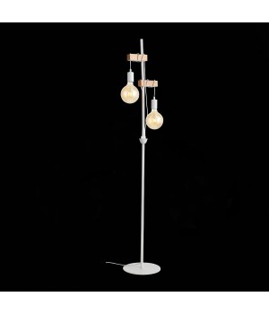 SL1142.505.01 Торшер Белый, Светлое дерево E27 2*60W BAGETTI-foto6