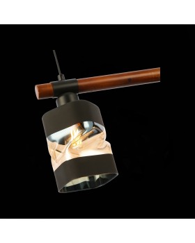 SLE114403-03 Светильник подвесной Черный, Темное дерево/Черный, Прозрачный, Янтарный E27 3*60W ABIRITTO-foto6