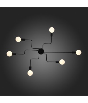 SL419.442.06 Люстра потолочная Черный E27 6*60W ANO-foto13